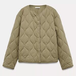 Zara Khaki Quilted Jacket